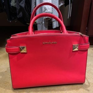 Michael Kors coral colored satchel, like new